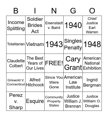 Public Sanctity for a Private Realm Bingo Card