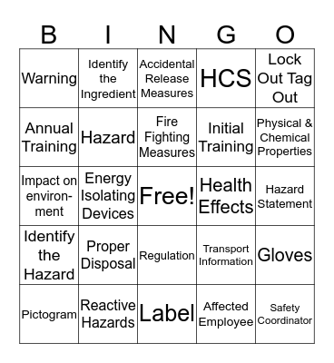 CASCO BINGO Card