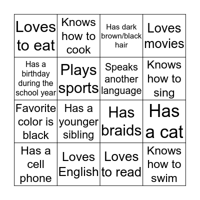 Find someone who.... Bingo Card