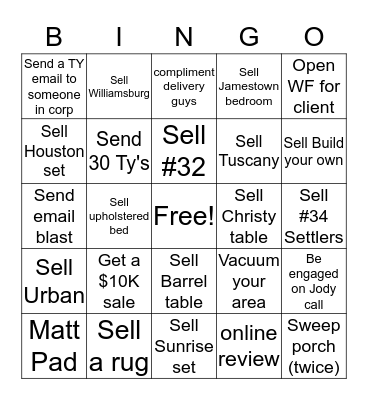 Gish's Bingo Card