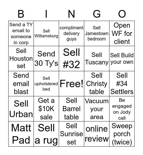 Gish's Bingo Card