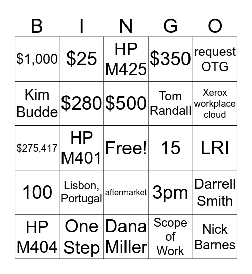 RKDIXON BINGO Card