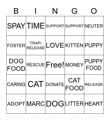 MARC BINGO Card