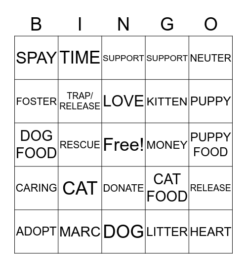 MARC BINGO Card