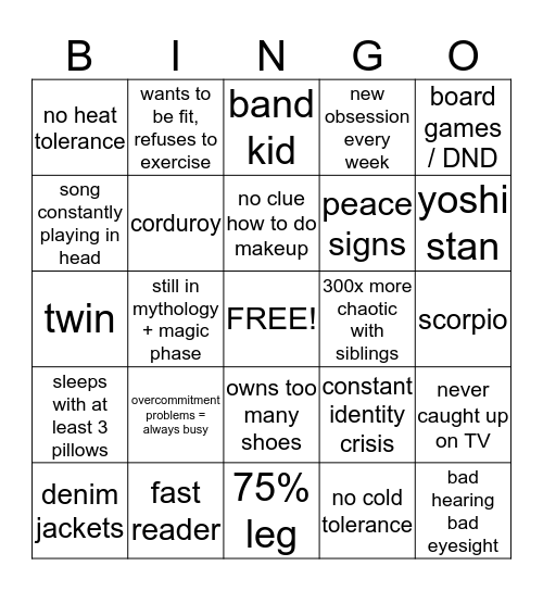 how similar are you to laurel? Bingo Card