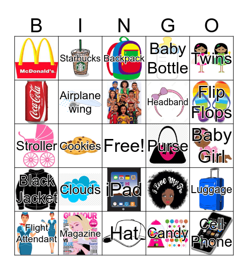 Airplane Travel Bingo Card