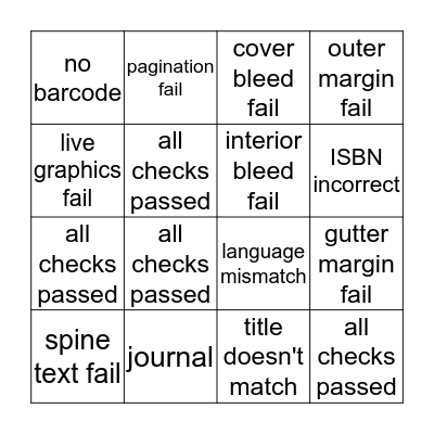 PQA Bingo Card