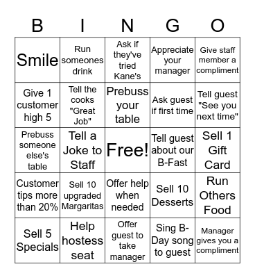 Maria's Bingo Card