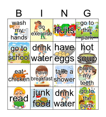 Healthy life styles  Bingo Card