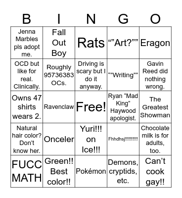 IT FEN. THATS ME. AM FEN.  Bingo Card