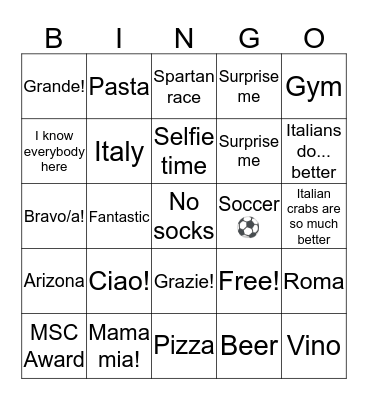Formisano Bingo Card