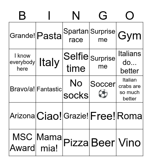 Formisano Bingo Card