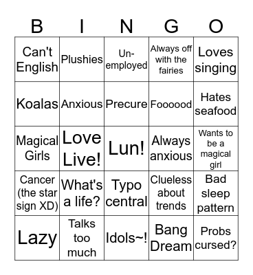 Hibiki's Bingo Card