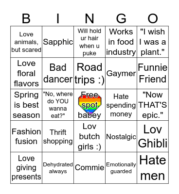 Phoebe bingo Card