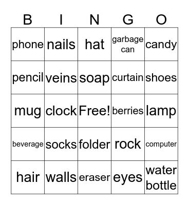 blue items that you have Bingo Card