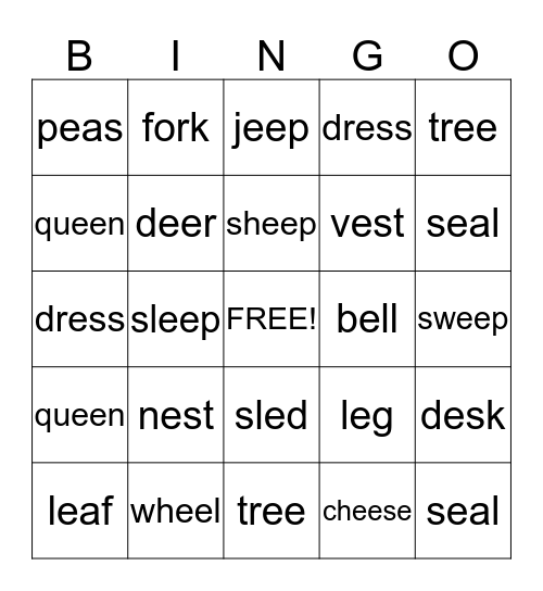 e Bingo Card