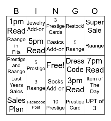 Suzy Bingo!!  Bingo Card