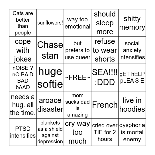 How similar are you with Jim Bingo Card