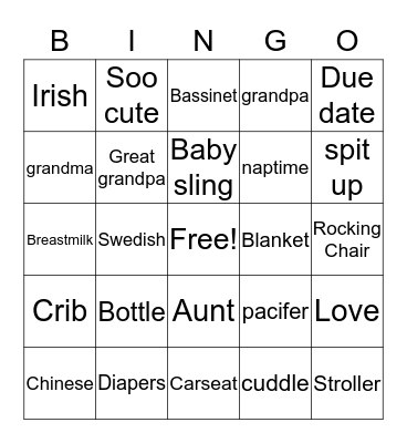 Welcome to the world Master Johnson Bingo Card