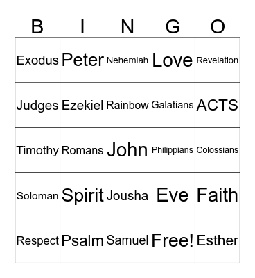 Bible BINGO Card