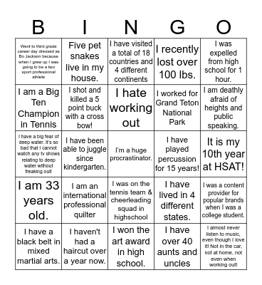 ICE BREAKER BINGO Card