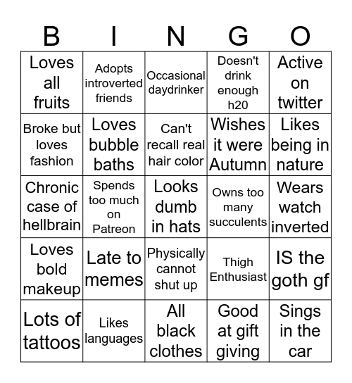 Goblinparty Bingo Card