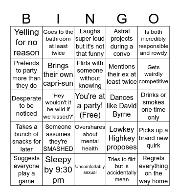 Ike at a Party Bingo Card