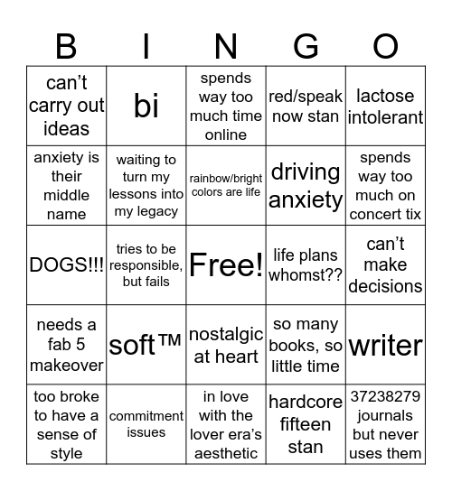 how similar are you to claire? Bingo Card