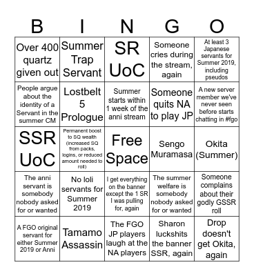 Alop's Suk Network Anni Shenanigans Bingo Card