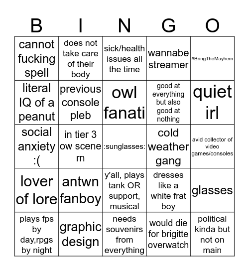 mad lad anarchys bingo Card