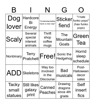 BINGO: Skelekin Edition Bingo Card