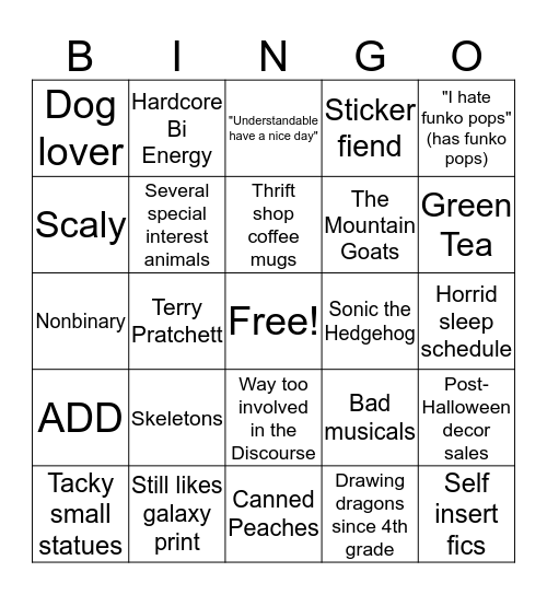 BINGO: Skelekin Edition Bingo Card