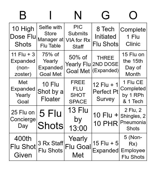 Healthy Path Bingo Card