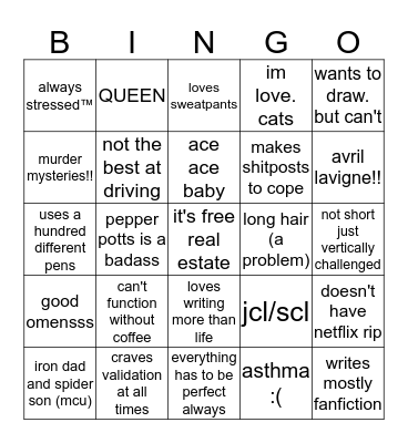 Are You Anything Like Amy? Bingo Card
