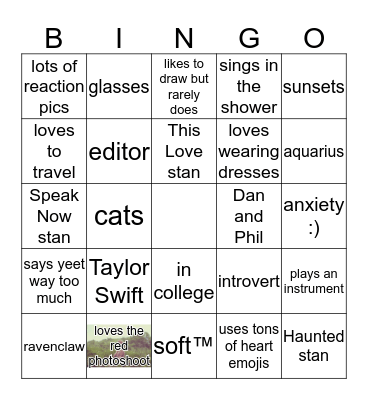 Monica (headlightsshine) bingo  Bingo Card