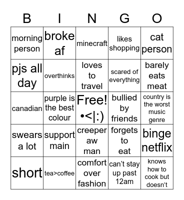 tori bingo Card