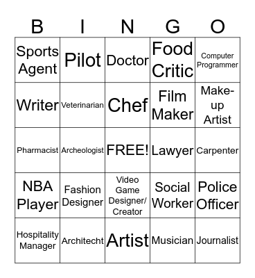 Career Bingo Card