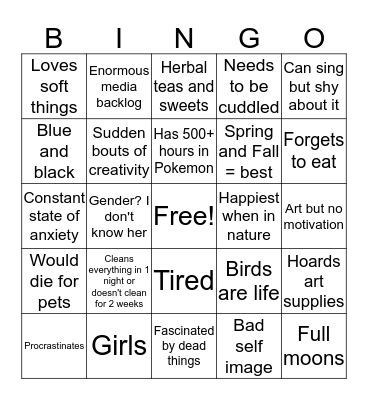 How Similar are You to Rainbowkitten Bingo Card