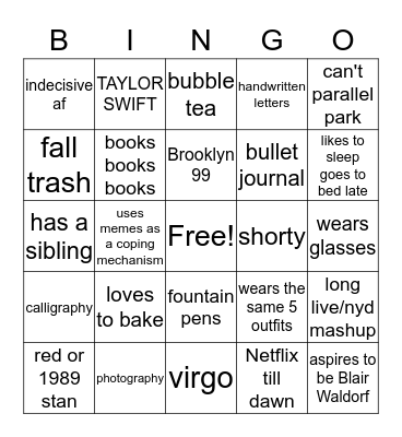calmtaylorswift (camelley) Bingo Card