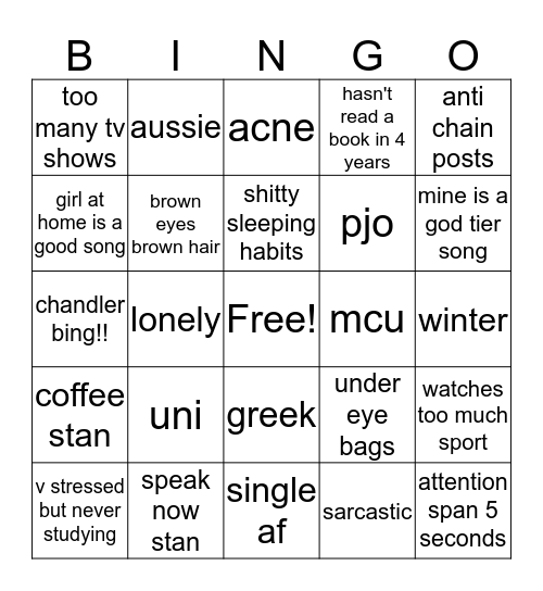 how similar are you to niki @anotherlikeme Bingo Card