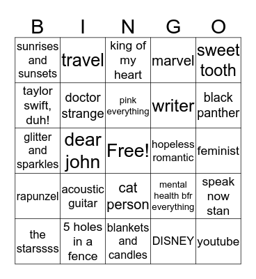 Kimmy BINGO/ Dreamstay13 Bingo Card