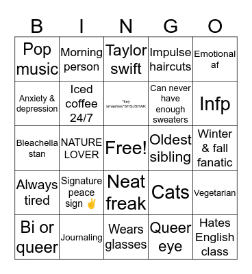 How similar are you to Ebonie // Imbeingdramatic Bingo Card