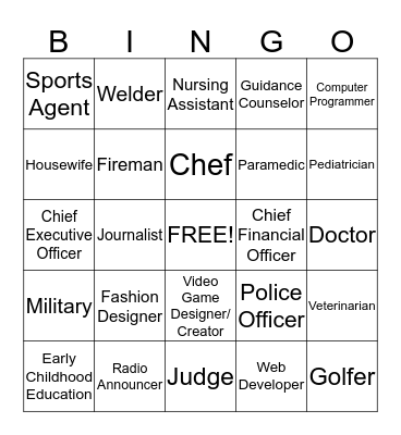 Career Bingo Card
