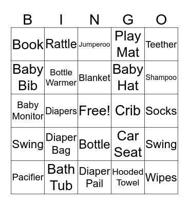 Baby Bingo Card