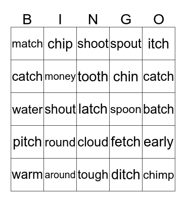 Lessons 57-60 Bingo Card