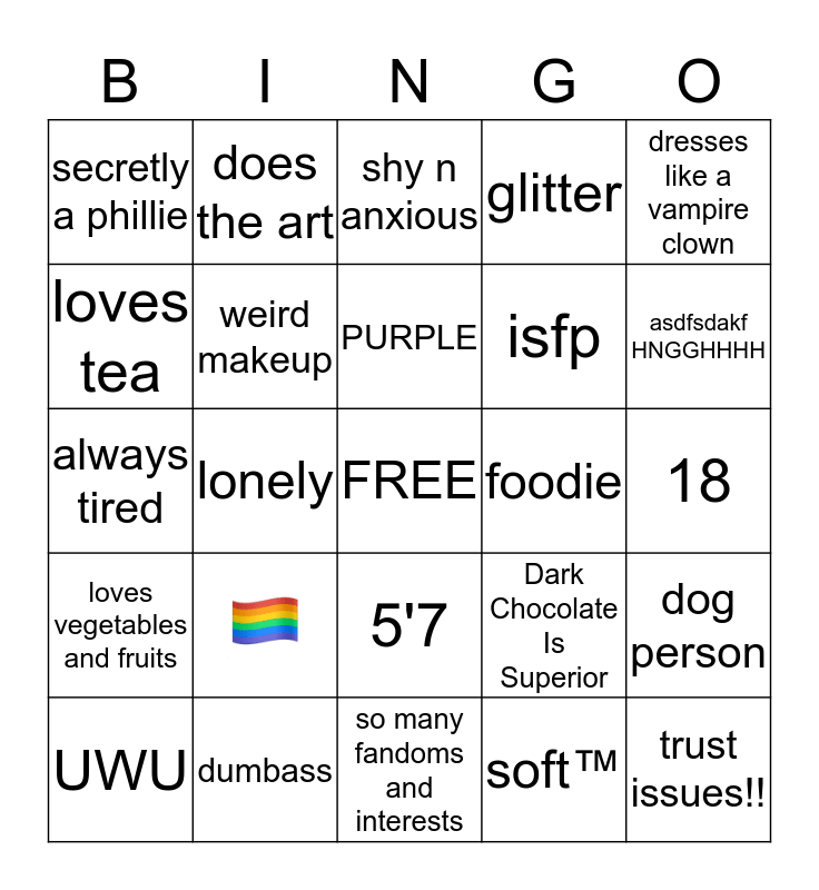 MY Bingo Card