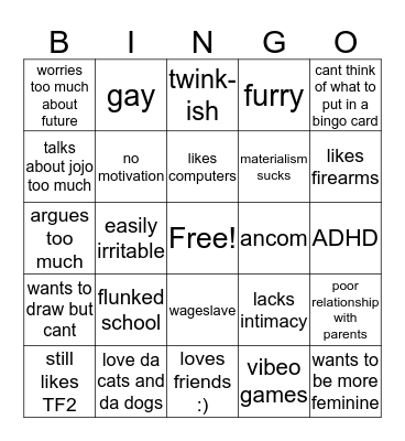 ren binbgo Bingo Card