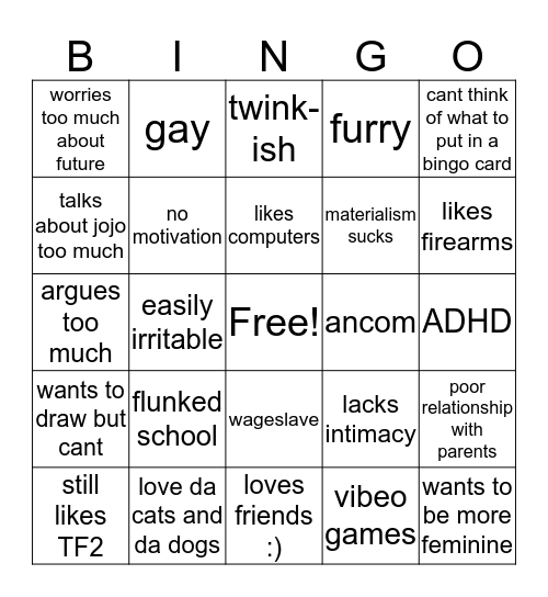 ren binbgo Bingo Card