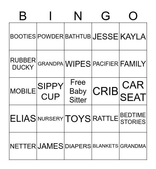 Elias James Netter Bingo Card