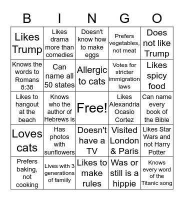 Birthday Bingo Card